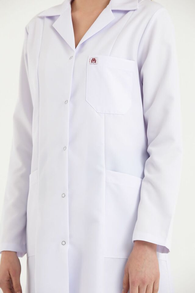 Kadın Doktor Klasik Yaka Orta Boy Vizit Önlüğü