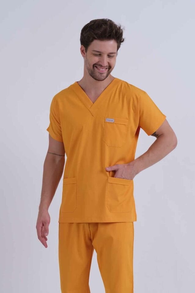 Turuncu Likralı Cerrahi Üst Forma