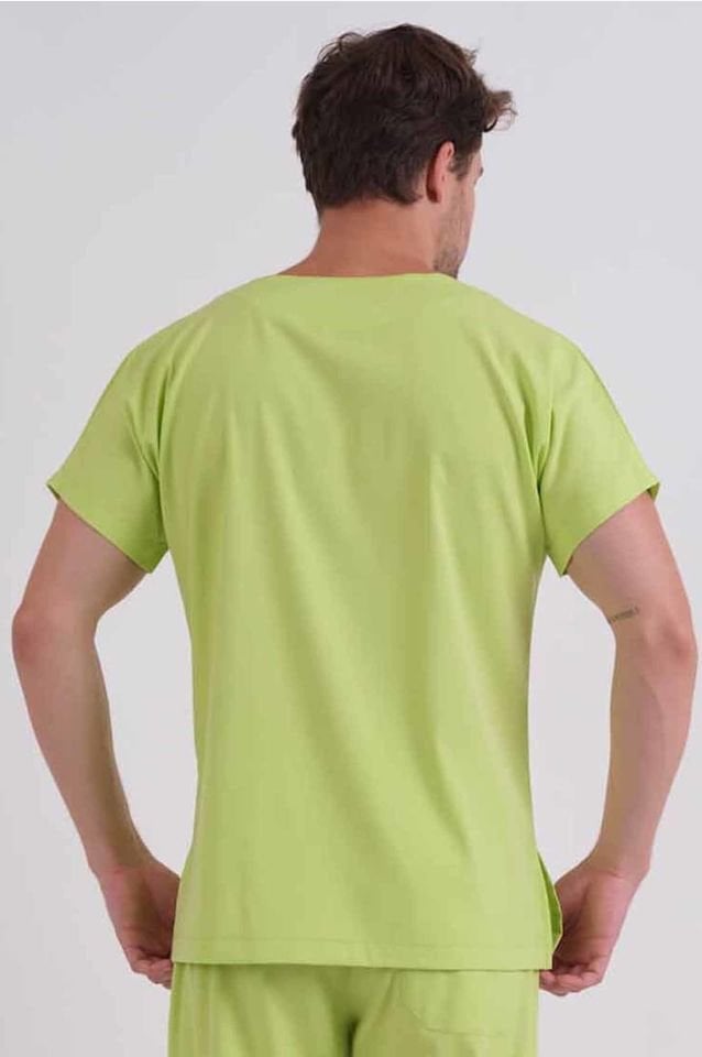 Fıstık Yeşili Likralı Cerrahi Üst Forma