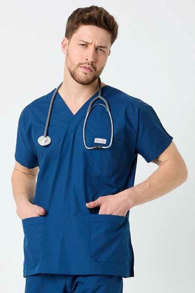 Açık Lacivert Terikoton Cerrahi Üst Forma