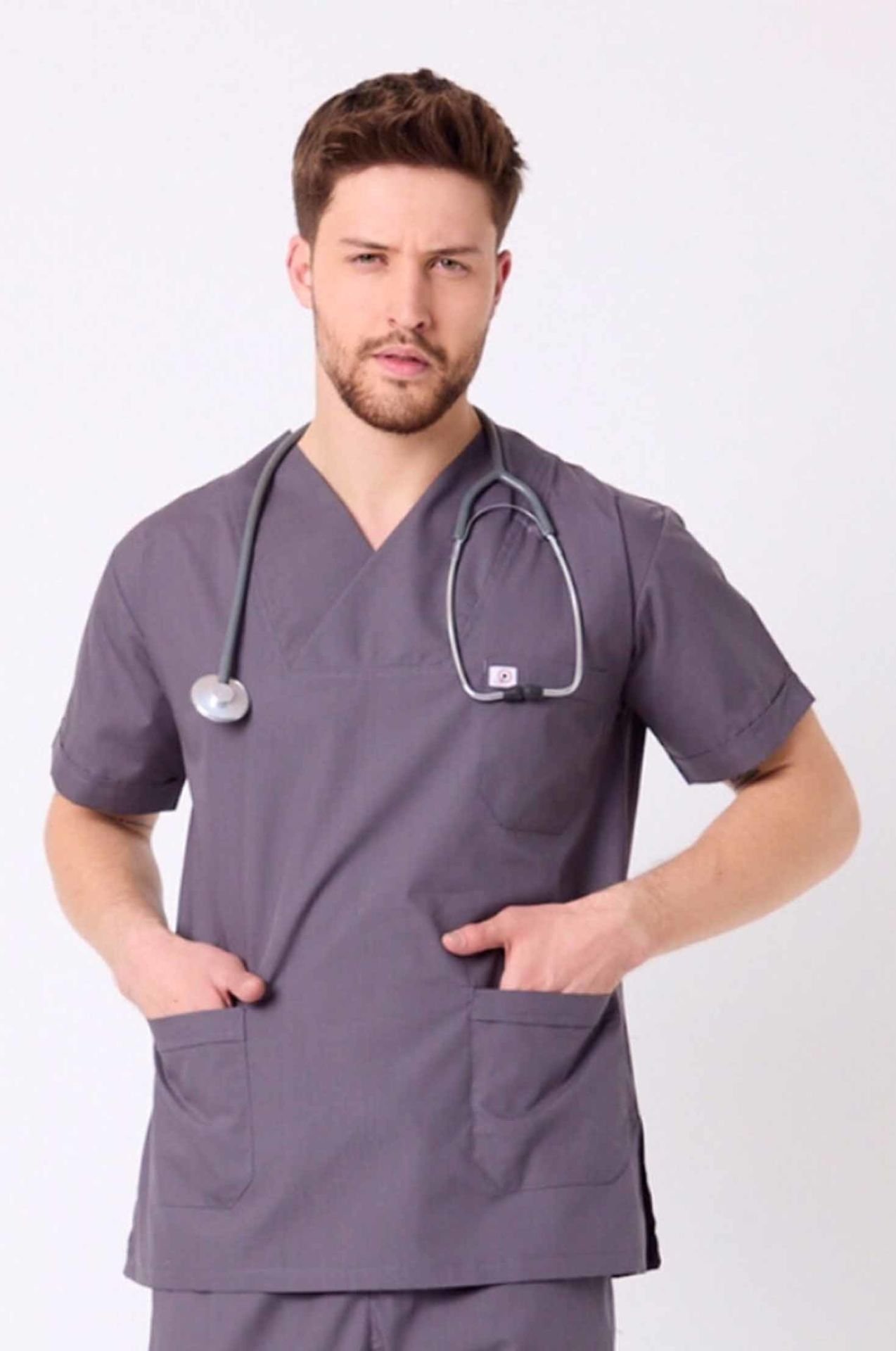 Gri Terikoton Cerrahi Üst Forma