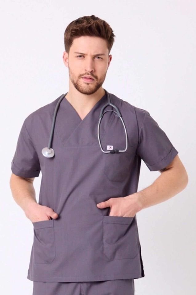 Gri Terikoton Cerrahi Üst Forma